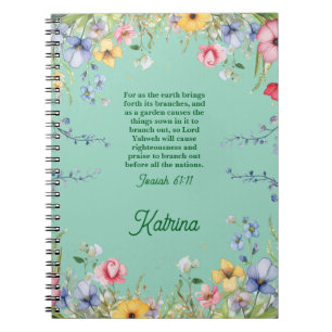 Carnet Jardin de fleurs sauvages printanières Verset de l