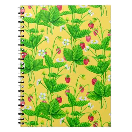 Carnet Jardin de fraise sur jaune (Devant)