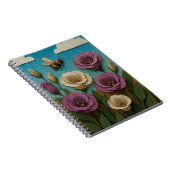 Carnet Jardin de gentiane des Prairies avec une abeille (Côté Droit)