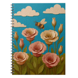 Carnet Jardin de Lisianthus avec une bourde d'abeille