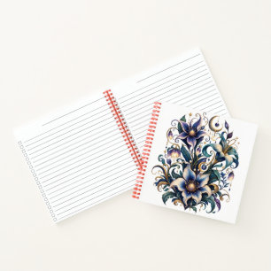 Carnet Jardin de minuit enchanté : bleu et or lumineux