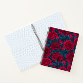Carnet Jardin de pivoine rouge sur bleu foncé (Intérieur)