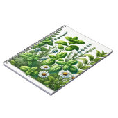 Carnet Jardin de plantes aromatiques de menthe, de basili (Côté gauche)