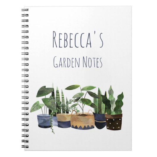 Carnet Jardin de plantes en pot et de cactus personnalisé (Devant)