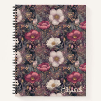 Carnet Jardin de roses roses sauvages personnalisé