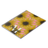 Carnet Jardin de tournesol réaliste Personnalisé Monogram (Côté gauche)