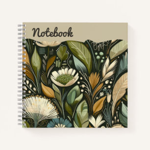 Carnet Jardin de Whispering - Botaniques sauvages Abstrai