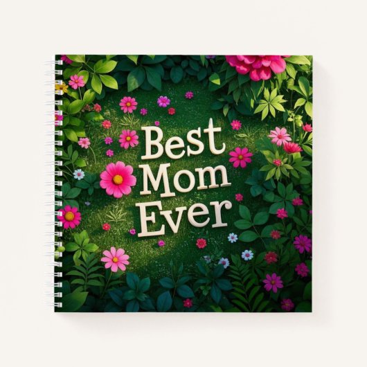 Carnet Jardin des fleurs Meilleure mère jamais (Devant)