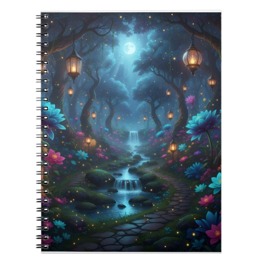 Carnet Jardin enchanté avec lanternes - (Devant)