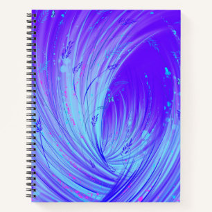 Carnet Jardin enchanté bleu violet Abstrait