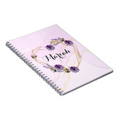 Carnet Jardin fleuri pourpre (Côté Droit)