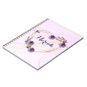 Carnet Jardin fleuri pourpre (Côté gauche)