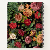 Carnet Jardin fleuri vintage nuit motif (Dos)
