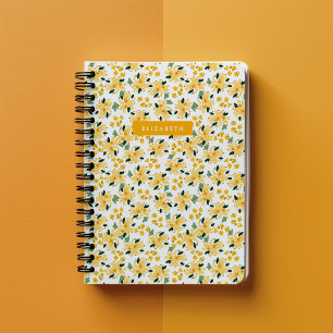 Carnet Jardin Floral Aquarelle Jaune Personnalisé