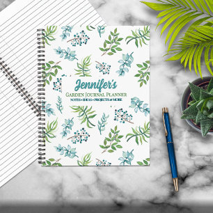 Carnet Jardin floral aquarelle personnalisé