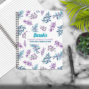 Carnet Jardin floral aquarelle personnalisé 