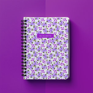 Carnet Jardin Floral Aquarelle Violet Personnalisé