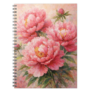 Carnet Jardin Floral de Pivoine Rose Pâle