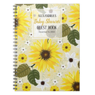 Carnet Jardin floral de tournesol Baby shower invité