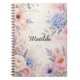 Carnet Jardin Floral Élégant à l'Aquarelle Pastel Botaniq