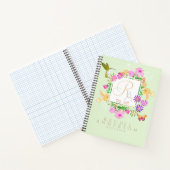 Carnet Jardin Floral Monogramme Vert (Intérieur)