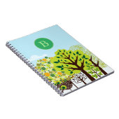 Carnet Jardin forestier moderne Art Vert Nature Monogramm (Côté Droit)
