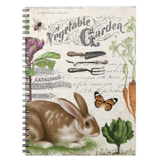 Carnet Jardin français Vintage moderne Rabbit (Devant)