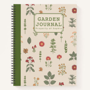Carnet Jardin Herbal Vintage Personnalisé Rustique