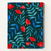 Carnet Jardin magique - turquoise foncé et rouge (Dos)