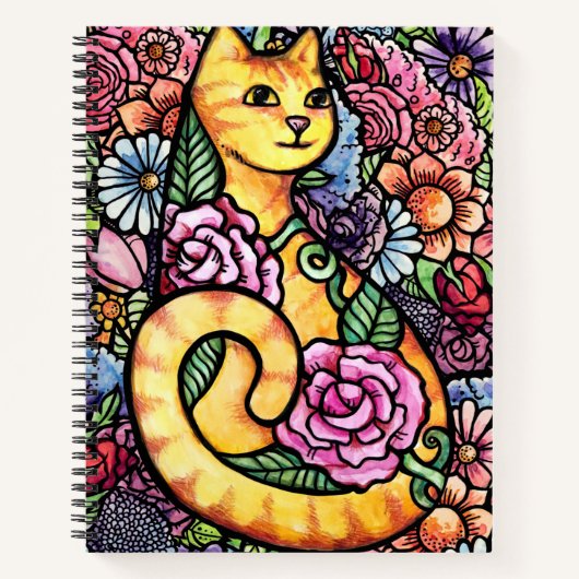 Carnet Jardin Orange Tabby Chat (Devant)