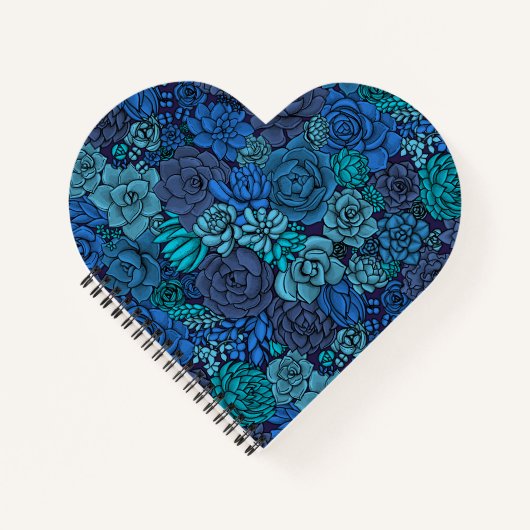 Carnet Jardin succulent en bleu (Devant)