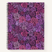 Carnet Jardin succulent en rose et violet (Devant)