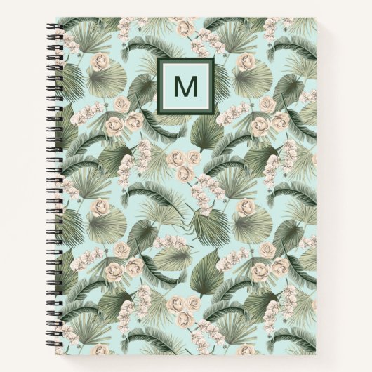 Carnet Jardin tropical Motif orchidée et palmier (Devant)