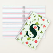 Carnet Jardin vert Monogramme personnalisé (À l'intérieur)