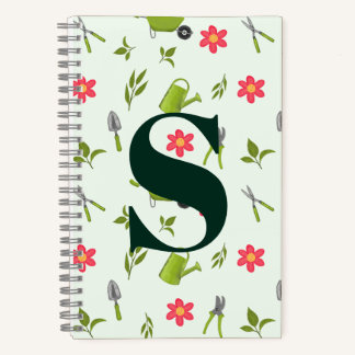 Carnet Jardin vert Monogramme personnalisé