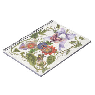 Carnet Jardin vintage Fée Bow Fleur pourpre Bébé Fille