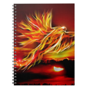 Carnet Jardin volant rouge brûlant de Phoenix de tarot
