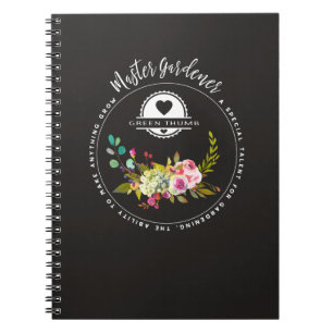 Carnet Jardinier principal, cadeaux de jardinage. Pouce