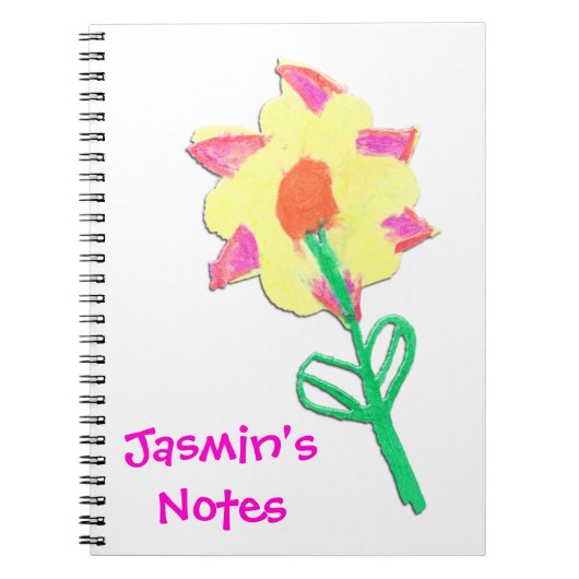 Carnet Jasmin's Flower Art by Kids Personnalisé (Devant)