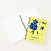 Carnet jaune avec fleurs bleues Romance Lover (Intérieur)