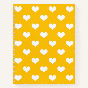 Carnet Jaune Blanc Amour Coeur Design Motif