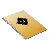 Carnet Jaune Brossé Élégant Avec Monogramme Or Simple (Côté Droit)