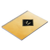 Carnet Jaune Brossé Élégant Avec Monogramme Or Simple (Côté gauche)