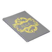 Carnet jaune Chic Damask (Côté Droit)