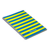 Carnet Jaune clair et Bleu rayé Personnalisé (Côté Droit)