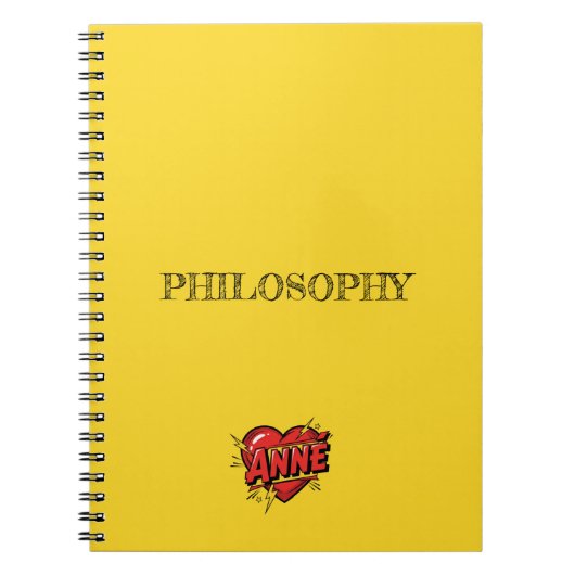 Carnet Jaune Cœur Anne (Devant)