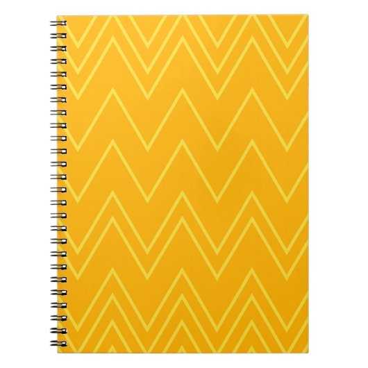 Carnet Jaune, cool, tendance, moderne, motif de zigzag ur (Devant)