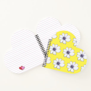 Carnet jaune design fleuri