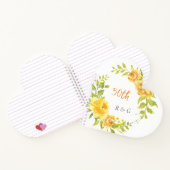 Carnet Jaune Élégante Fleur Wreath Monogramme Mariage 50e (Intérieur)