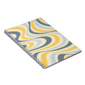 Carnet Jaune et bleu abstrait design tourbillon (Côté Droit)